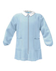 Grembiule a quadretti azzurro con zip