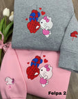 Felpa hello kitty e spiderman innamorati