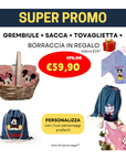 PROMO - ritorno a scuola - Grembiule + sacca + tovaglietta + borraccia in regalo 🎁