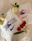 Felpa personalizzata stitch coccolosi contorno rosa