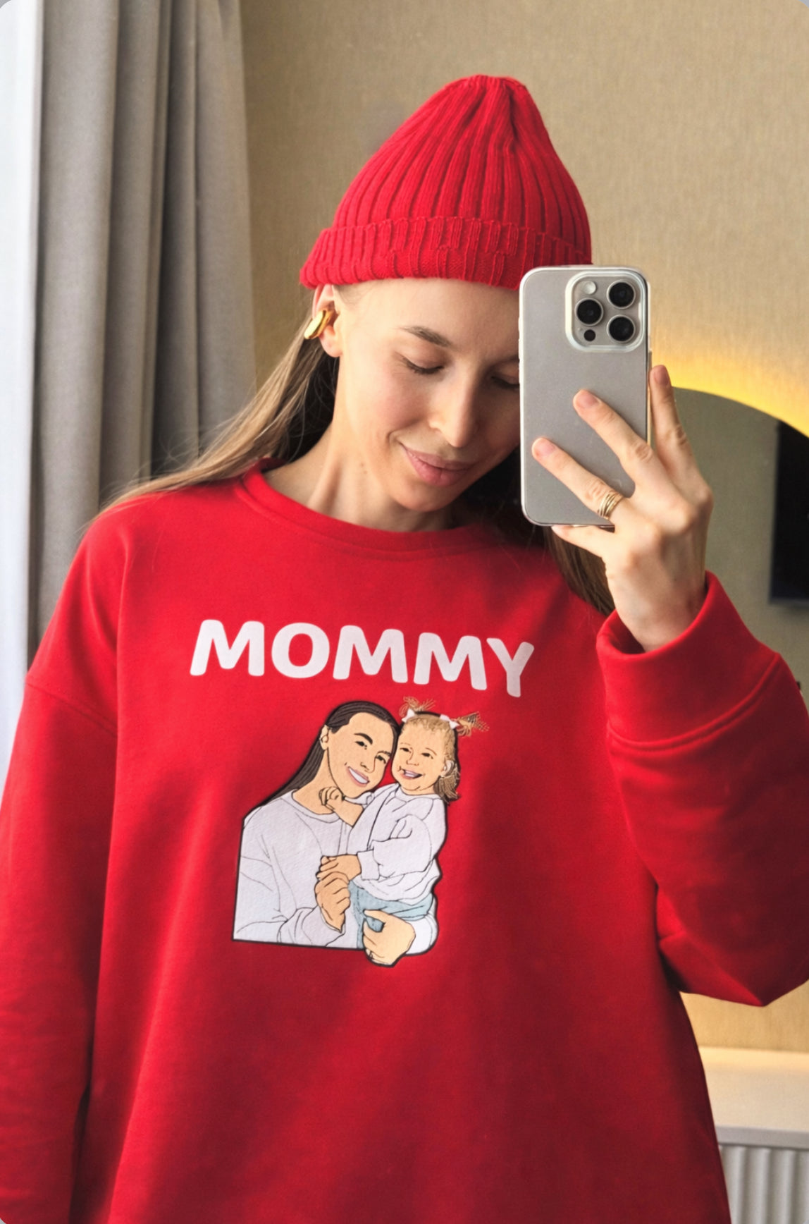 Felpa con foto personalizzata MOMMY