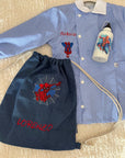 PROMO 2 - Kit a scuola -  Grembiule + sacca + tovaglietta + porta merenda  in regalo 🎁