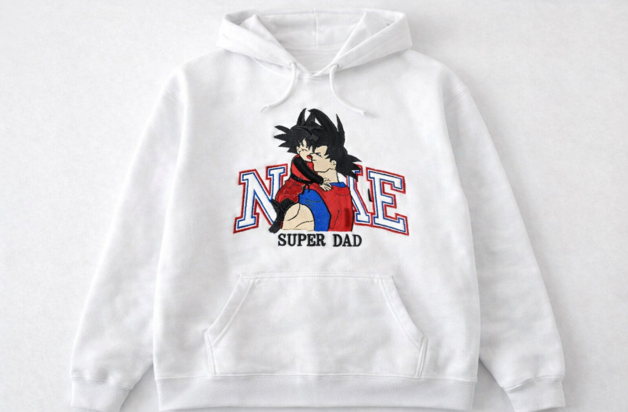 Felpa personalizzata per il Papà Goku e Ghoan