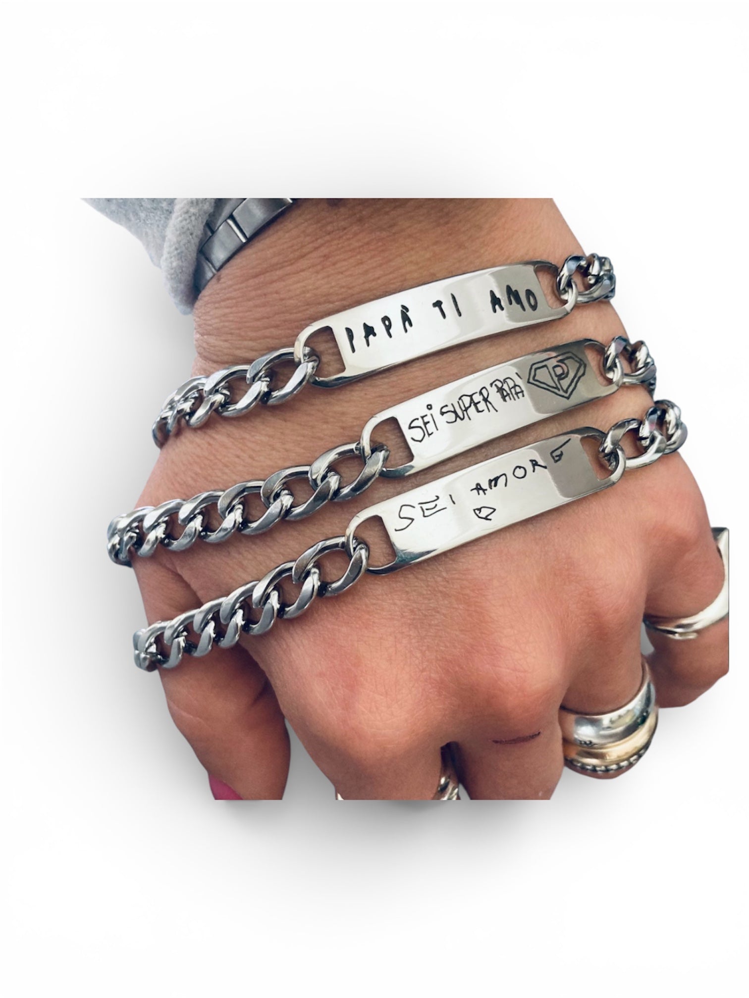 Bracciale catena calligrafia
