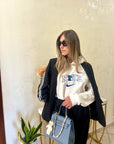 Felpa cappuccio stitch